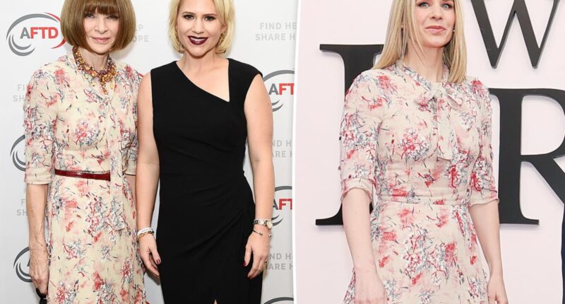 Anna Wintour's daughter-in-law wears her Prada dress on 'Devil Wears Prada 2' NYC premiere red carpet