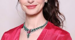 Anne Hathaway has been named People magazine's Most Beautiful Woman, appearing as the May cover star; pictured in March