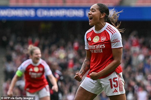 Arsenal's £1million signing Olivia Smith scored the winning goal to give the hosts the lead in their Champions League semi-final