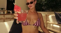 Australian influencer Taleigha Skye (pictured) has been forced to apologise to followers after leaving her child alone in a locked hotel room while holidaying in Bali