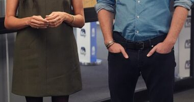 A new national poll suggests Australians remain largely unconvinced by Prince Harry and Meghan Markle, even after their high-profile visit Down Under. (Pictured together at Swinburne University of Technology on April 16)