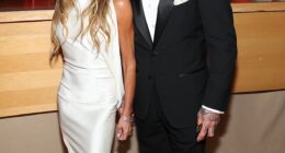 Victoria Beckham was somewhat less than in fits of hilarity when she became the butt of a joke at the star-studded Time100 Gala in New York, where she is pictured with David