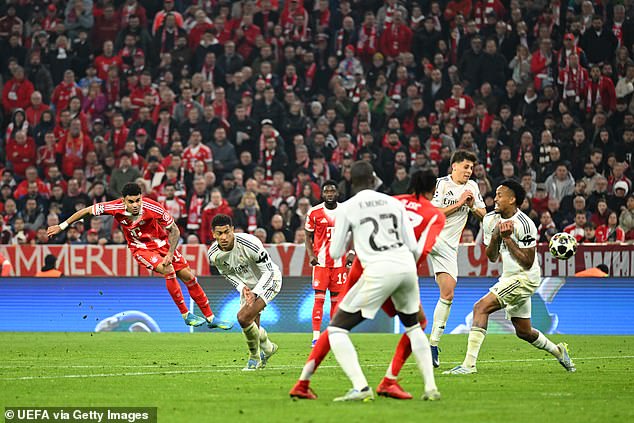 Luis Diaz (left) was Bayern Munich's hero by scoring this winning goal against Real Madrid