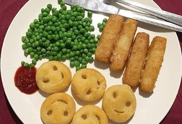 Fish fingers and potato smiley faces are a beloved British school dinner staple