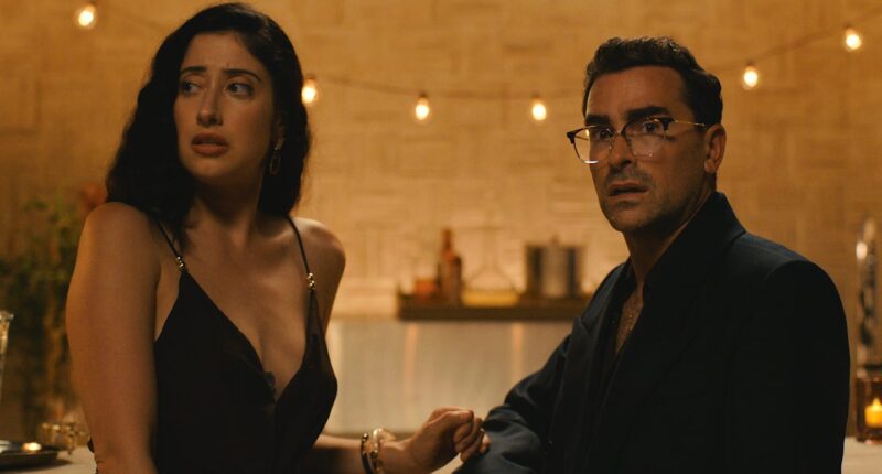 BIG MISTAKES. (L to R) Dan Levy as Nicky and Taylor Ortega as Morgan in Episode 108 of Big Mistakes