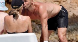 Vogue Williams and Spencer Matthews appeared more loved-up than ever as they packed on the PDA amid their lavish family getaway to St Barts on Friday