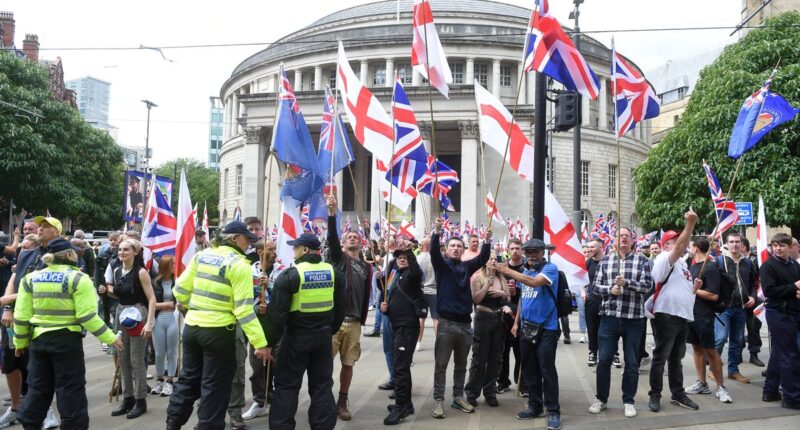 Britain First march – live: Manchester police brace for clashes during far-right St George’s Day rally