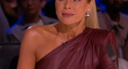 Amanda Holden caught the eyes of Britain's Got Talent viewers during the show's first semi-final of the series on Monday as she wore a revealing claret red dress