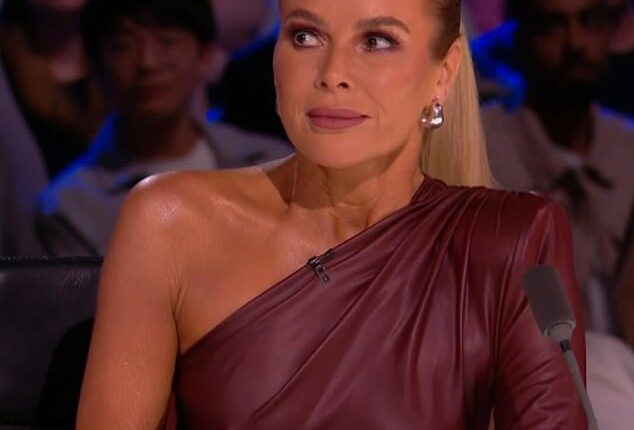 Amanda Holden caught the eyes of Britain's Got Talent viewers during the show's first semi-final of the series on Monday as she wore a revealing claret red dress