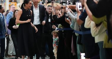 Prince Harry and Meghan Markle arrived in Australia on April 14, and were greeted by a crowd at their first stop: the Royal Children's Hospital in Melbourne