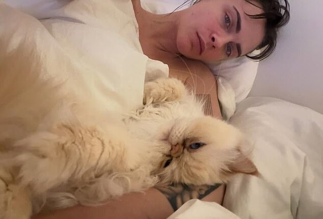 Cara Delevingne turned heads as she shared a series of sultry snaps to her Instagram on Tuesday