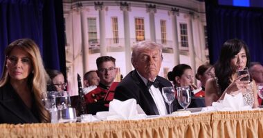 President Donald Trump and First Lady Melania Trump were both rushed off stage from the White House Correspondents' Dinner after gunshots were heard inside the Washington Hilton