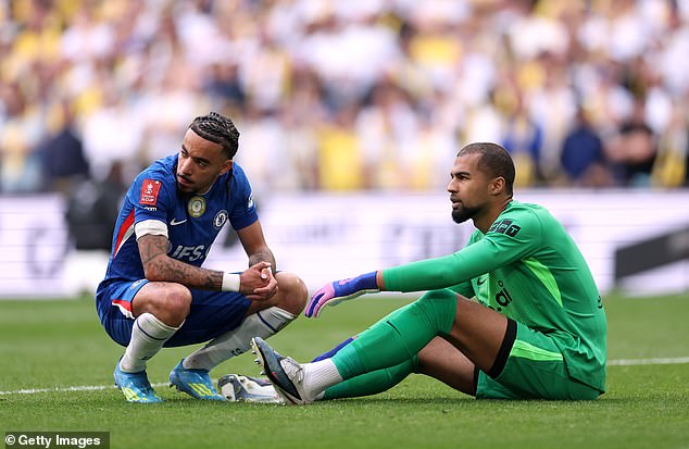 Chelsea goalkeeper Robert Sanchez went down near the end at Leeds to disrupt their stride
