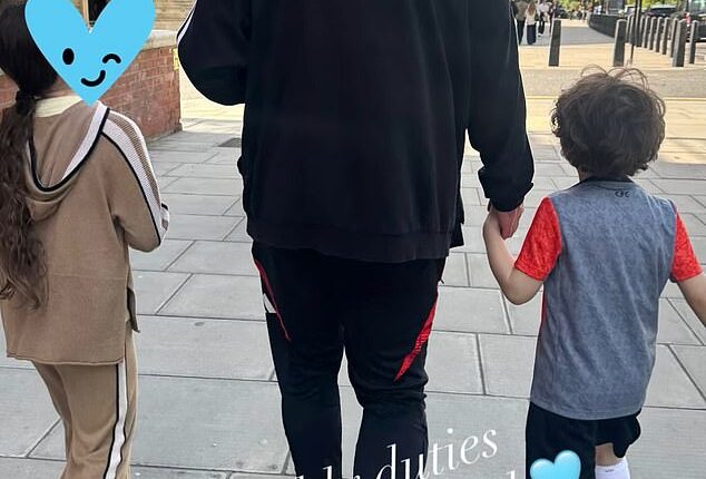 Christine Lampard shared a rare snap of her husband Frank with their two children on Saturday, as he got back to 'daddy duties' after Coventry City's euphoric promotion success