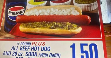 The Costco food court offers an all-beef hot dog and soda for $1.50 - now, customers can grab a water bottle instead of a soda