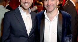 Democrat National Committee Chairman Ken Martin (pictured with CEO George Arison) was among the Washington elite who attended a pre-White House Correspondents' Dinner party hosted by gay hookup app Grindr