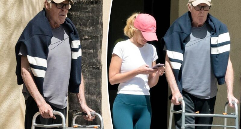 David Hasselhoff uses walker during rare outing with wife Hayley Roberts