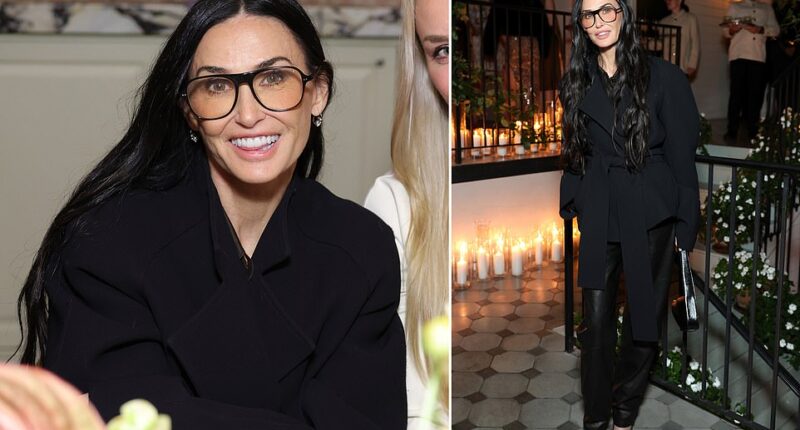Demi Moore showed off her ageless beauty as she attended a Bobbi Brown make-up event in California . The Ghost actress, 62, was among the stars who headed to San Vicente Bungalows in West Hollywood for the Bobbi Brown x Sara Foster event on Tuesday. Demi looked radiant at the event with her flawless skin on display as she celebrated actress Sara's new role as celebrity brand ambassador for the cosmetics brand.