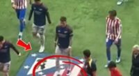 Other players avoided the Atletico Madrid crest but Ben White walked straight over it