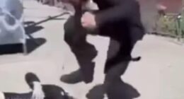 Horrifying footage shared on social media shows the moment the 14-year-old boy slammed his 15-year-old classmate to the ground and stomped on her head