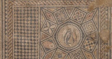 The Megiddo Mosaic (pictured) was unearthed during the expansion of a high-security prison in Israel. The mosaic had an inscription at the top (pictured) that said: 'The god-loving Akeptous has offered the table to God Jesus Christ as a memorial'