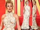 Ellie Goulding goes braless and flashes her nude underwear in racy cut-out dress at Vanity Fair Oscars party