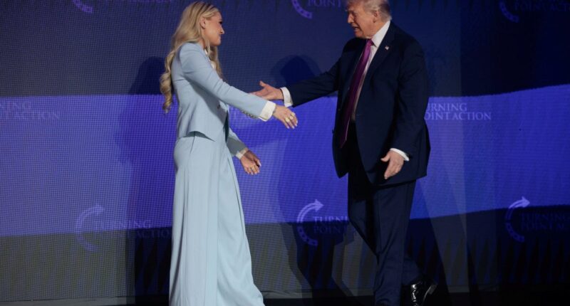 Erika Kirk introduces Trump at Turning Point rally days after skipping Vance event over ‘serious threats’