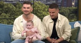 Ex In The Style founder Adam Frisby, (left), revealed the struggle he and fiancé Jamie Corbett are facing to become the legal parents of their surrogate baby on This Morning on Tuesday