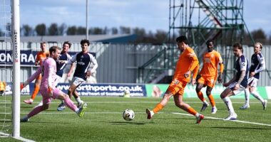 Bojan Miovski completes the scoring with his second goal of the day in Rangers' 6-3 victory