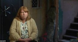 Asa Ellerup is seen in the basement of their family home before she tried to renovate him