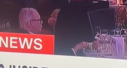 As others cowered under the tables at the White House Correspondents' Dinner, one man was seen calmly picking at his food