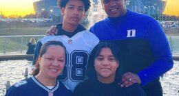 Former Lt Gov Justin Fairfax with his wife Cerina, their daughter Carys and son Cameron