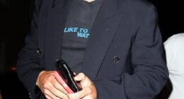 Harry Styles, 30, wore a voyeuristic graphic T-shirt for his low-key outing on Thursday night as he stepped out in Soho, London for dinner