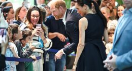 Prince Harry and Meghan, the Duke and Duchess of Sussex, interact with children as they visit the Royal Children's Hospital in Melbourne, Australia, April 14, 2026. REUTERS/Mark Peterson