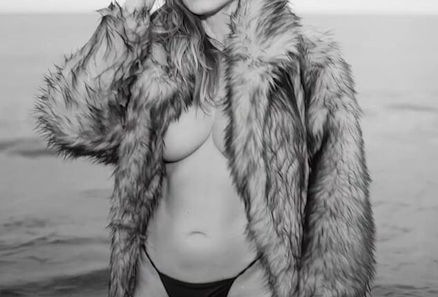 Heidi Klum was seen at the beach for her new lyric video for a cover of Corey Hart's 1984 song Sunglasses at Night, which debuted on Tuesday