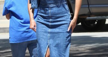Heidi Klum was smiley as she headed to work on the America's Got Talent set in Los Angeles on Tuesday
