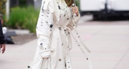 Heidi Klum looked dazzling despite the weather as she arrived for America's Got Talent auditions in Pasadena Saturday