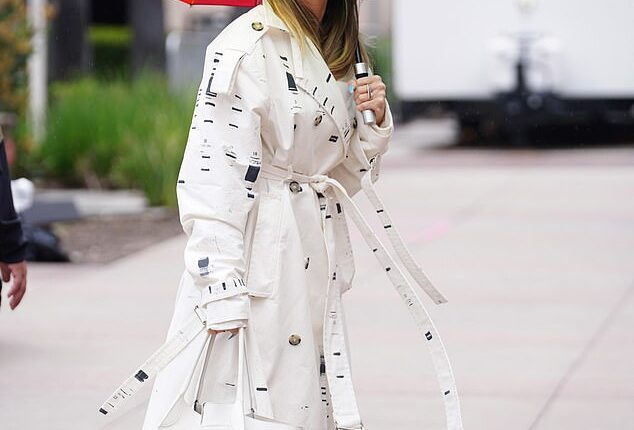 Heidi Klum looked dazzling despite the weather as she arrived for America's Got Talent auditions in Pasadena Saturday