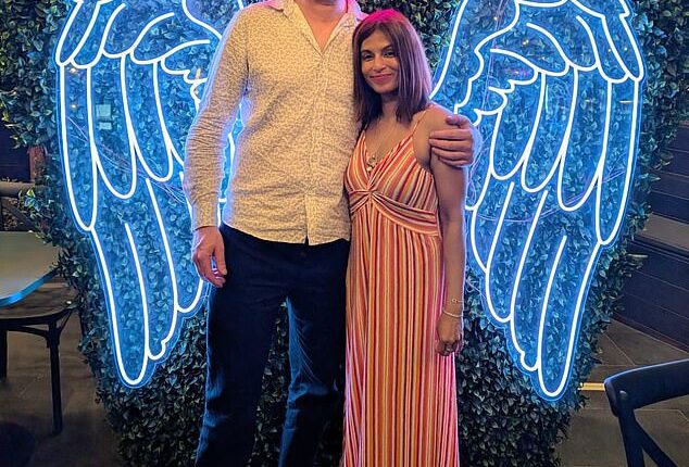 Aaron Hammond, 46, and his partner Chamindika Jayawardena, 47, posed for an eerie snap