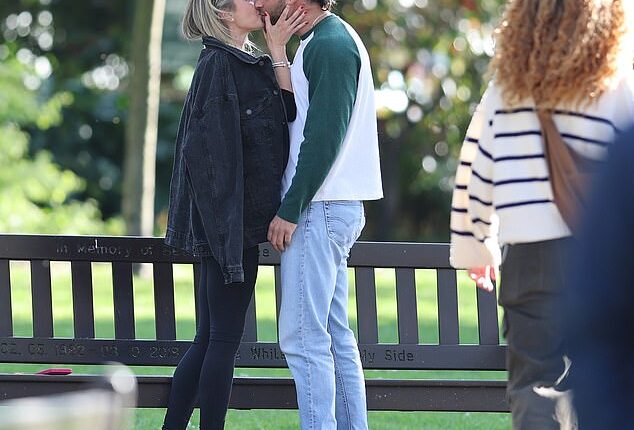 Australian actress Holly Valance was pictured this week sharing a kiss with ex-military man Grant Gale