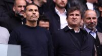Chairman Khaldoon al Mubarak (left) at Sunday's game with chief executive Ferran Soriano