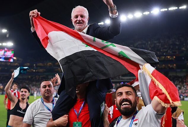 Graham Arnold masterminded Iraq's passage to their first World Cup in 40 years (pictured, after beating Bolivia)