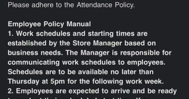 A retail worker has sparked debate online after revealing they were formally reprimanded for returning from a lunch break just one minute late