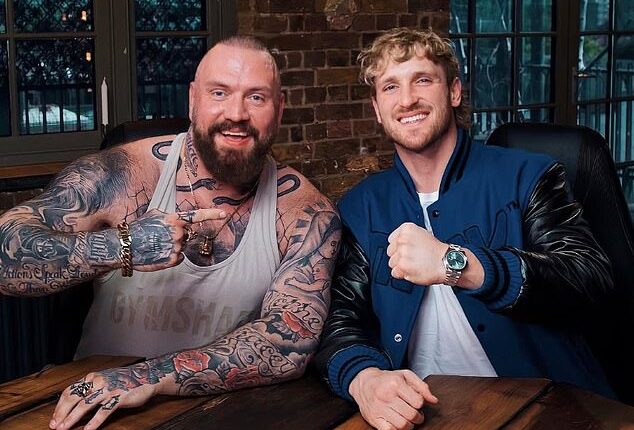 True Geordie (left, pictured with influencer Logan Paul) has seen his world turned upside down