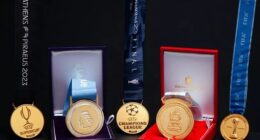 A full set of medals from Man City's Treble winning season will be auctioned later this month