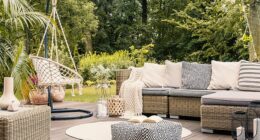 Clair Albone, gardening expert at Wickes, has revealed her top tips for curating a 'classy' garden - including statement pieces worth investing in (pictured: rattan furniture)