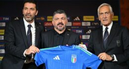 Gennaro Gattuso has joined fellow key members of Italy's football federation Gianluigi Buffon and Gabriele Gravina (left and right) to quit the national team set-up
