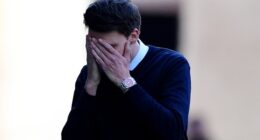 Rangers boss Danny Rohl turns away in despair during his team's 3-2 defeat by Motherwell