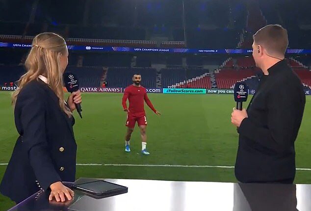 Mohamed Salah chose not to speak to Steven Gerrard and Laura Woods after the PSG defeat