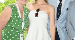 Jack Whitehall's mother Hilary was left raging after her funnyman son gave her incorrect information about his upcoming wedding (Hilary, Roxy Horner and Jack pictured in July)